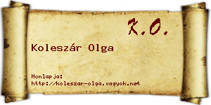 Koleszár Olga névjegykártya