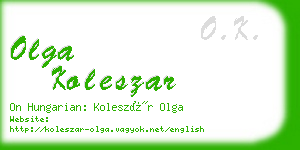 olga koleszar business card